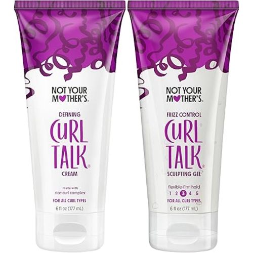 Not Your Mother's Curl Talk Frizz Control Sculpting Gel & Defining Cream (2-Pack) - 6 fl oz Each - Tames Hair Frizz & Maximizes Definition - For All Curly Hair Types