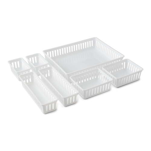 Mainstays Drawer Storage Organizer Bins Set of 7 with Slotted Design for Home Office Kitchen