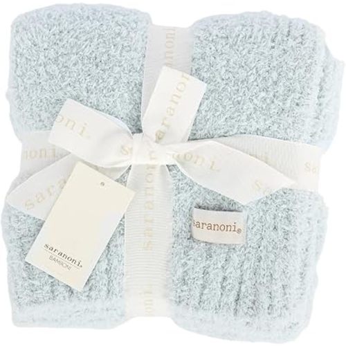 Saranoni Bamboni Luxury Baby Blanket | Cozy & Soft Plush Receiving Blankets | Perfect for Girls & Infant Baby Boy Blankets | Sky Blue - 30” x 40"
