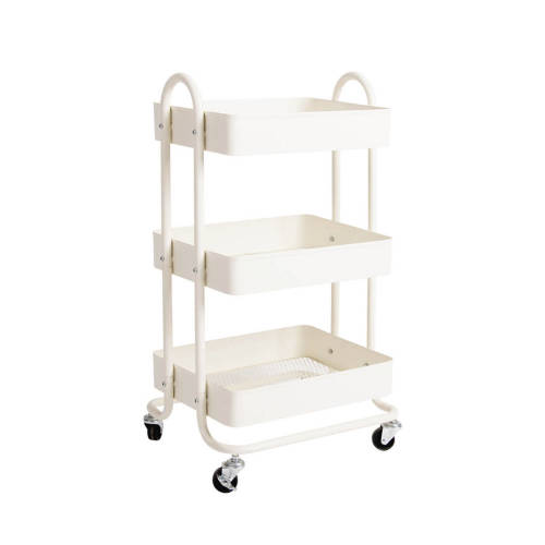 Levede 3 Tiers Storage Trolley White