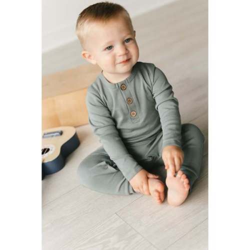 Organic Everyday Playsuit, Eucalyptus - Lukas James | Maisonette