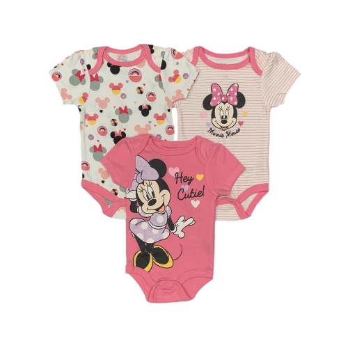 Disney Minnie Mouse 3 Pack Bodysuit Set (Baby Girls)