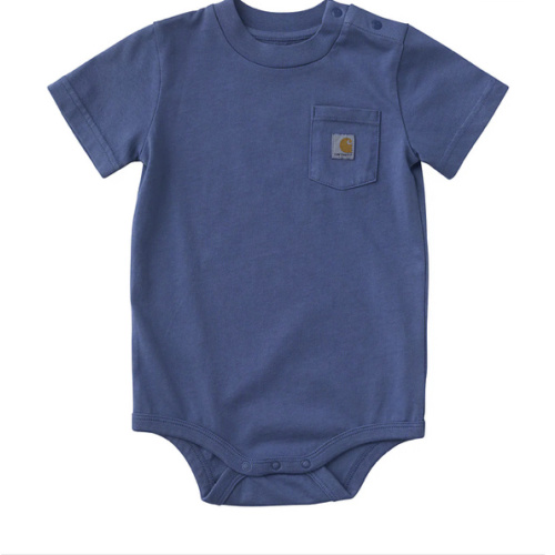 6-9M Blue Boys' Short Sleeve Pocket Bodysuit (Baby) | Carhartt