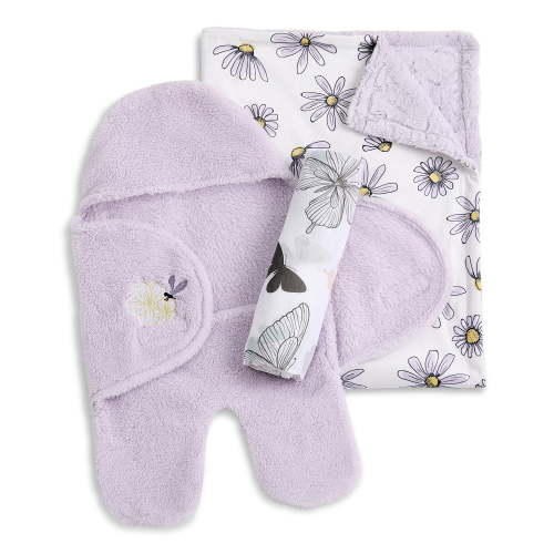 Evolur 3 pc Set - Sherpa Sack, Muslin Wrap & Velour Blanket