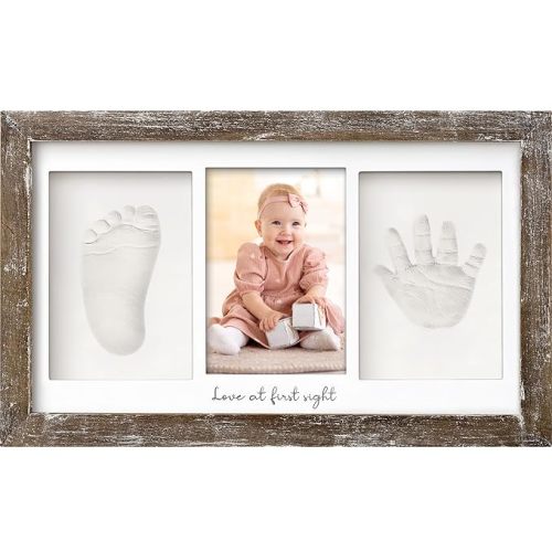 KeaBabies Baby Hand and Footprint Kit - Clay Handprint Keepsake Frame, Newborn Nursery Picture Frame, Personalized New Mom Gifts for Shower & Registry, First Mother's Day (Ash Wood)