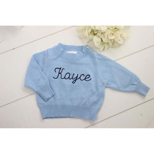 Baby Toddler Blue Crewneck Sweater