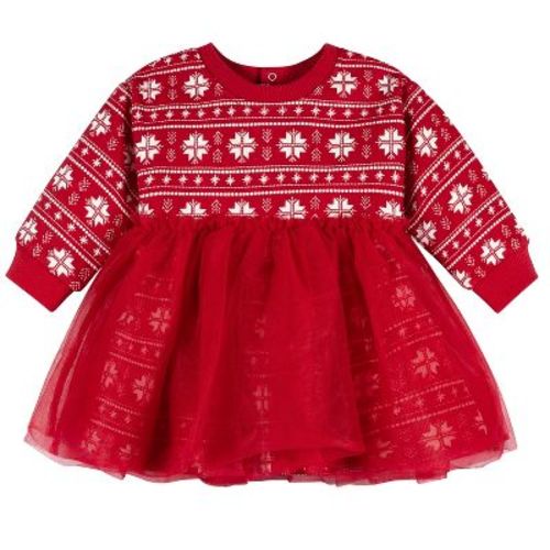 Gerber Baby Girls' Tulle Dress, Red Christmas, 3-6 Months