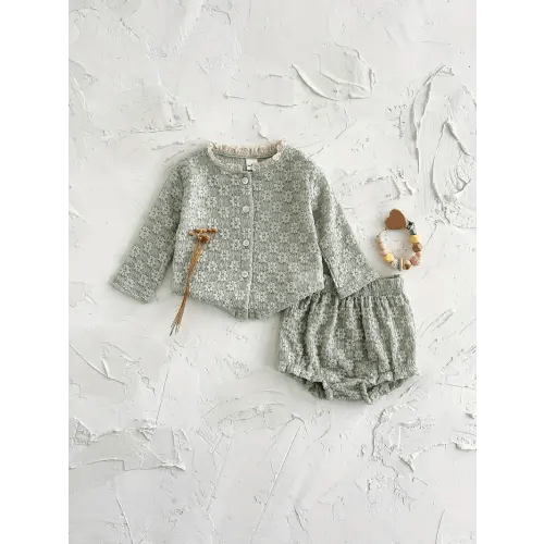 two piece girls floral embroidered baby - Temu