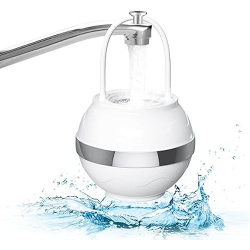 AMIR Bath Ball Filter, 8 Stage Bathtub Water Filter Removes Hundreds of Contaminants, 2500 Gallons of Filtration, BPA Free, Hard Water Softener for Healthier Skin and Hair