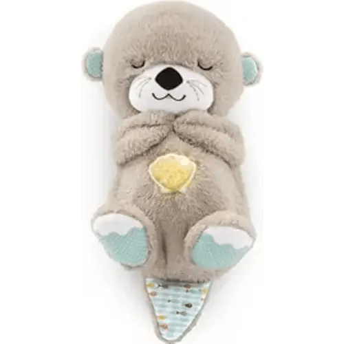 FISHER-PRICE BABY Toy Soothe 'n Snuggle Otter Portable Plush Sound Machine with Music Lights & Breathing Motion for Newborns 0+ Months