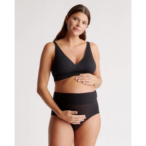 Seamless Crossover Nursing & Lounge Bra (2-pack) in Black