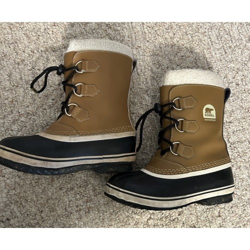 SOREL Kids Yoot Pac TP Boots Size - 3 Brown/tan Faux Fur Laced