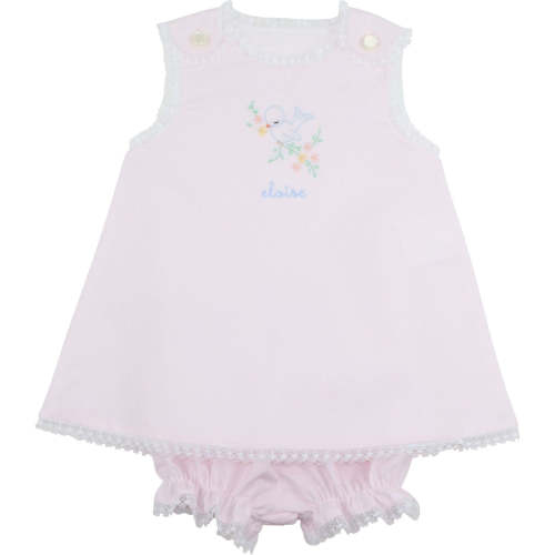 Shadow Embroidered Bird Diaper Set
