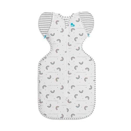 Love to Dream Swaddle Up Transition Swaddle, Patented Zip-Off Wings, Gently Help Baby Transition from Being Swaddled to Arms Free When Showing Signs of Rolling, 1.0 TOG, 13-19 lbs, Rainbow Dream