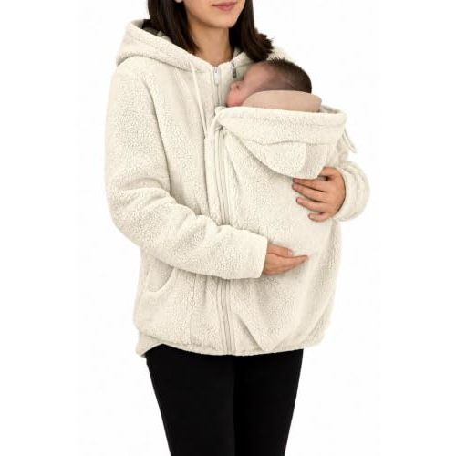 Little Snug Fleece Baby Carrier Sweater Hoodie for Mom Pouch Carrying | Kangaroo Wearing Warm Plush Outerwear With A Front Compartment Designed For Close Contact And Comfortable Cool