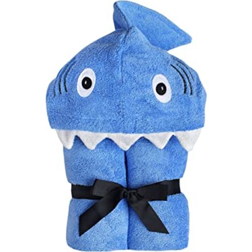 Hooded Baby Towel for Kids 2-8 | Large 100% Cotton Baby Shark Towel for Boys or Girls in Blue | Unisex Cute Shark Bath Towels for Babies and Toddlers