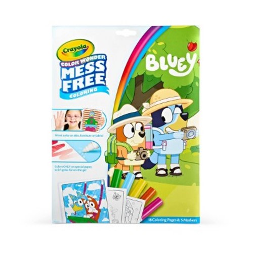 Crayola Color Wonder Mess Free Coloring Pages with Markers - Bluey: Non-Toxic, Creative Thinking, Kids, 18 Pages