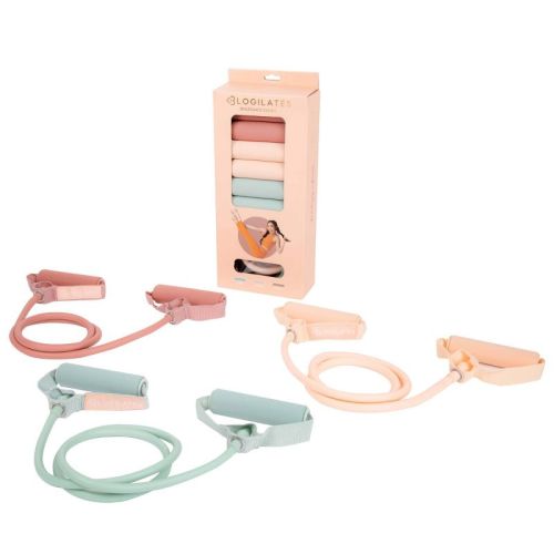 Blogilates 3pk Resistance Bands - Pink/Green/Orange: Foam & TPR, Medium & Light