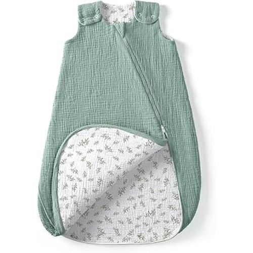 lulumoon Sleep Sack Muslin for Baby: Cotton Wearable Blanket for 3-9 Months - Soft Lightweight Ideal for Nursery Lounge Nighttime Naptime 3-6 Months