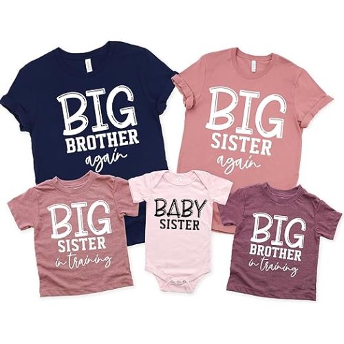 Big Brother, Little Brother, Big Sister, Little Sister, Matching Sibling Shirts, Pregnancy Reveal Shirts for Kids, Announcement, Newborn, Gift for New Baby, Baby Photo Shoot Black