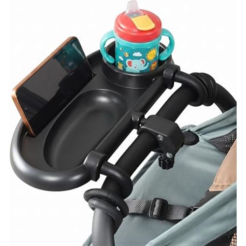 PandaEar Universal Stroller Snack Tray with Cup Holder Attachment