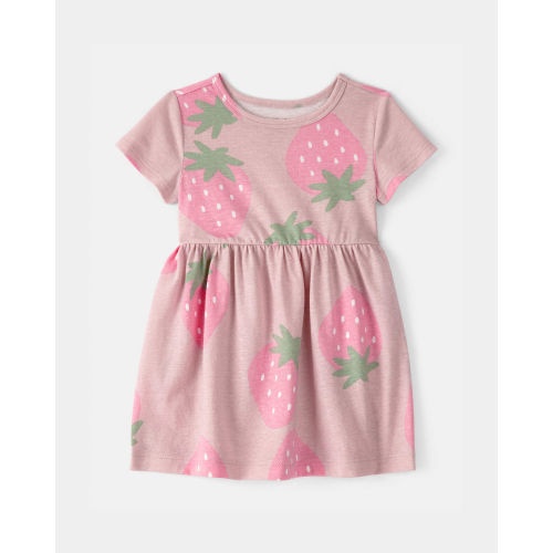 Baby Girl Strawberry Short-Sleeve Dress - Pink - Carter's | Carter's