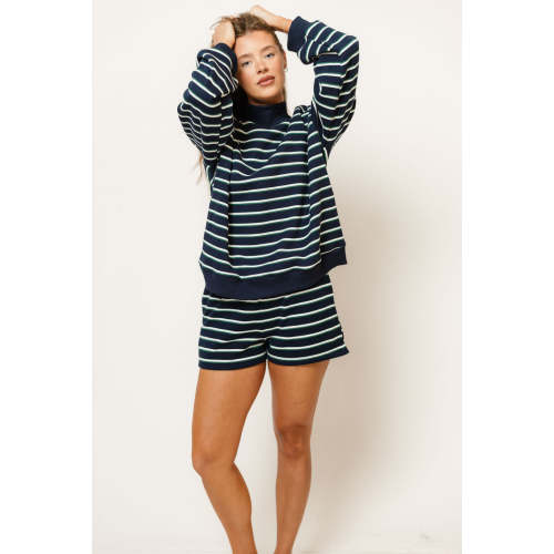 Vail Striped Set in Navy/Green