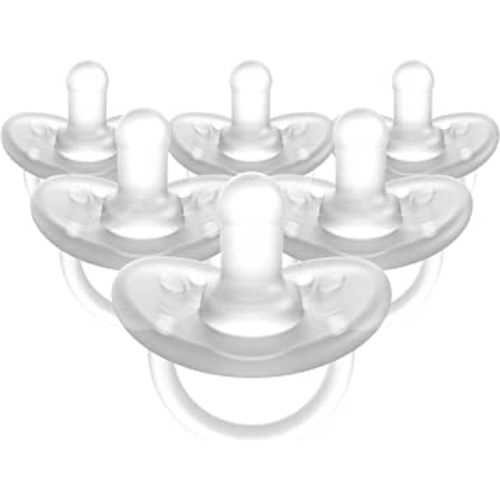 Evenflo Feeding Balance Plus Stage 1 Cylindrical Baby, Newborn and Infant Pacifier - Developed with Pediatric Feeding Specialists - 0 to 6 Months (Pack of 6)