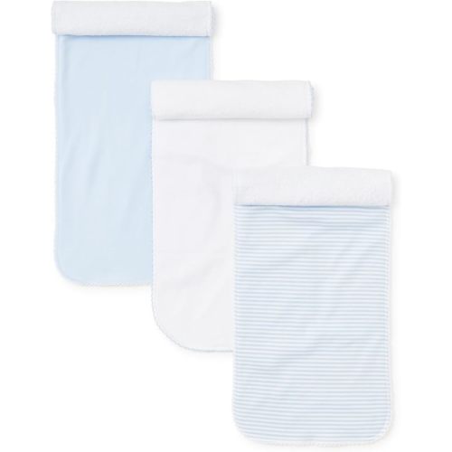 Kissy Kissy - Sets 3 Pack Burp - Blue Stripe-One Size | Comes with a Tulle Bag, Baby Essentials, 100% Premium Pima Cotton