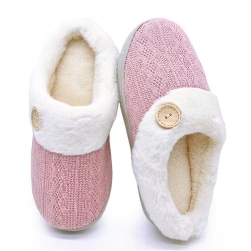TRANSLINK Cozy Slippers for Women Gift Ready with Memory Foam Comfort and Non Slip Base for Indoor and Outdoor