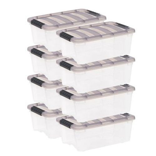 IRIS Clear Stack and Pull Plastic Storage Bins