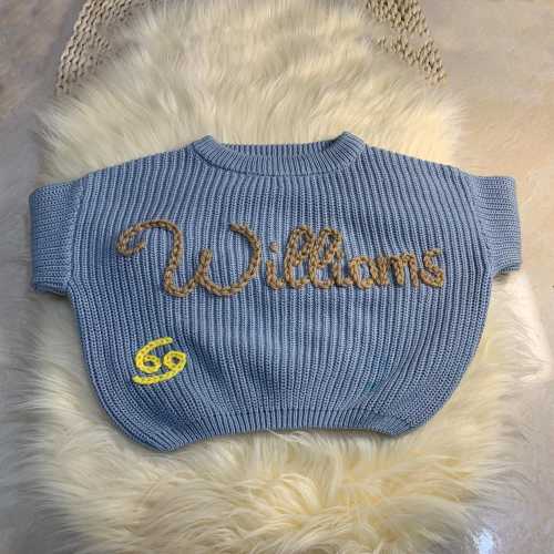 Personalized Baby Name Sweater,Baby First Birthday,Crochet Baby Sweater, initial age sweater, monogramed baby gift,Christmas gift