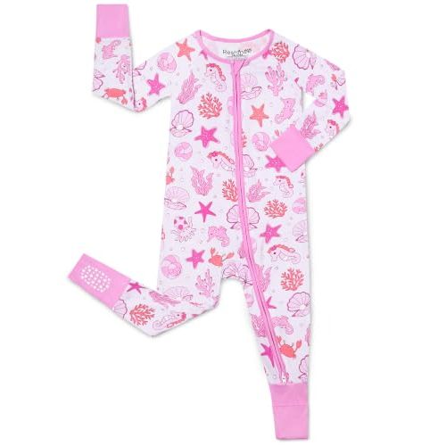 babee Reshinee Viscose Derived from Bamboo Baby Footie Pajamas Convertible Newborn Sleeper for Baby Girl Zipper Onesie 0-24M