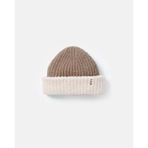 Two-Tone Ribbed Beanie • Fuzzy