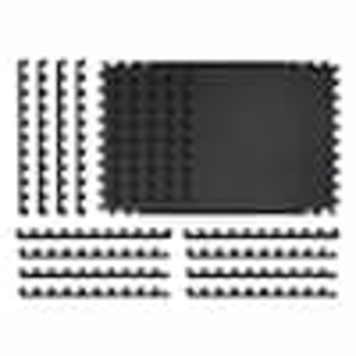 TrafficMaster Black 24 in. W x 24 in. L x 0.47 in. Foam Interlocking Gym Floor Tiles (6 Tiles/Pack) (24 sq. ft.) 24224DPHD