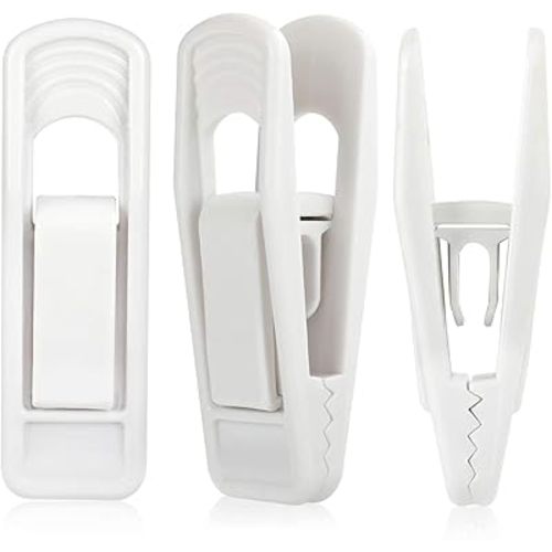 Tinfol White Hanger Clips 80pc, Multi-Purpose Finger Clip, Pant Skirt Clip, Strong Pinch Grip Clips for Slim-line Clothes Hangers