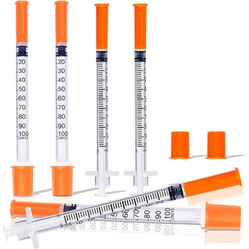 1ml 30G 5/16" 8mm Syringe, U-100 Lab Supplies, Individually Wrapped 25 Pack