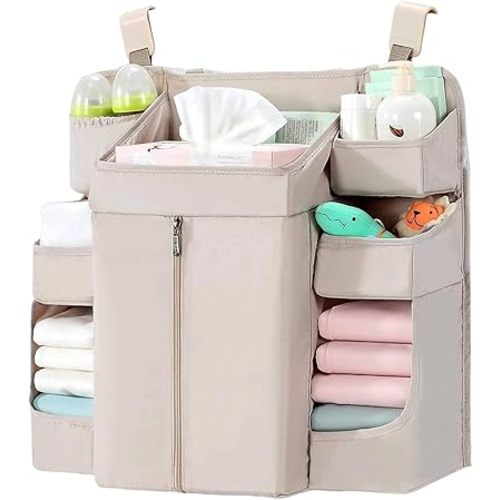 Diaper Organizer for Cribs And Changing Table, Hanging Diaper Caddy With Adjustable Straps Multiple Layer Baby Bed Diaper Stacker Organizer For Toy Diapers Essential