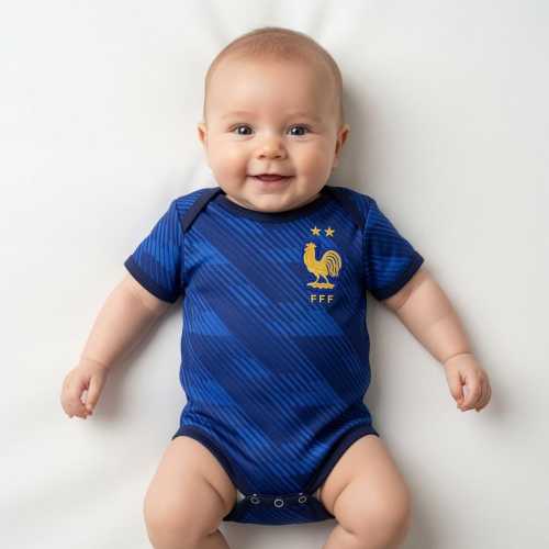 Custom Name France Team Baby Bodysuit, Personalized Soccer Baby Outfit, France Football Fan Gift, France Sports Jersey Newborn