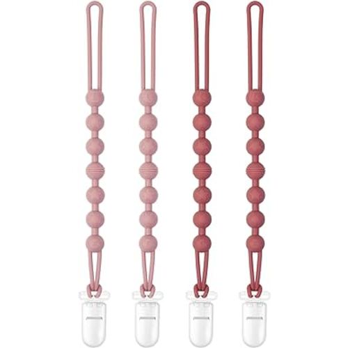 Pacifier Clips Baby Girls: One-Piece Baby Pacifier Clip, 100% Food Grade Silicone, Pacifier Holder Clip for Boys and Girls, Baby Newborn Essentials, Soft and Flexible Silicone Pacifier Clip