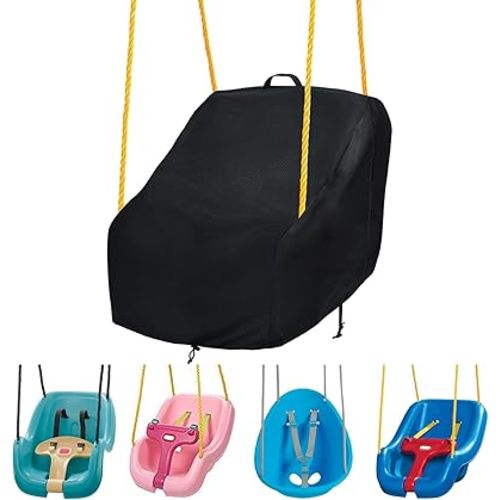 okcool Outdoor Toddler Swing Seat Cover,Outdoor Baby Swing Cover,A Wide Selection of Cute Colors and Patterns,Black