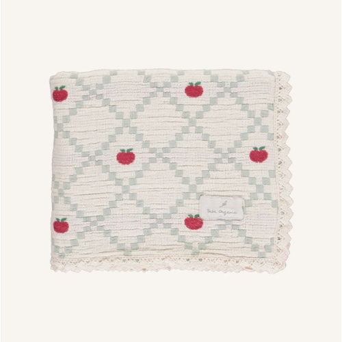 Organic Cotton Apple Patchwork Blanket | Ecru
