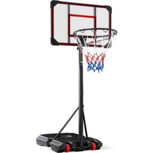 Best Choice Products Kids Height-Adjustable Basketball Hoop, Portable Game w/ 2 Wheels, Square Backboard
