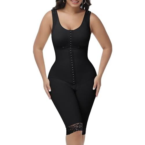 M MYODRESS Fajas Colombianas Moldeadoras Body Shaper Tummy Control Shapewear Knee Length Post Surgery Compression Garment