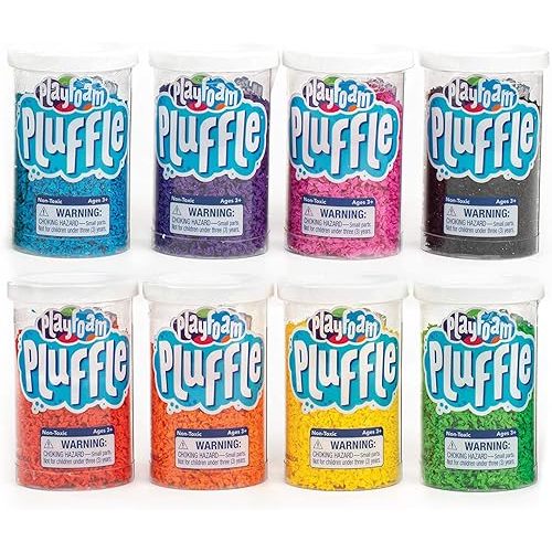 Educational Insights Pluffle® Mini 8-Pack - Sensory Bin Foam Set, No Mess Alternative to Sand Toys & Slime for Toddlers at Home or in The Classroom, Fun Sensory Table Filler, Gift for Kids Ages 3+