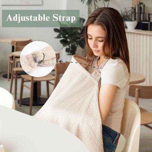 Breathable Breastfeeding Cover in Color: Cream White