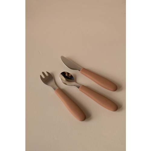 Ensemble d’ustensiles pour enfants – acier inoxydable et silicone alimentaire
