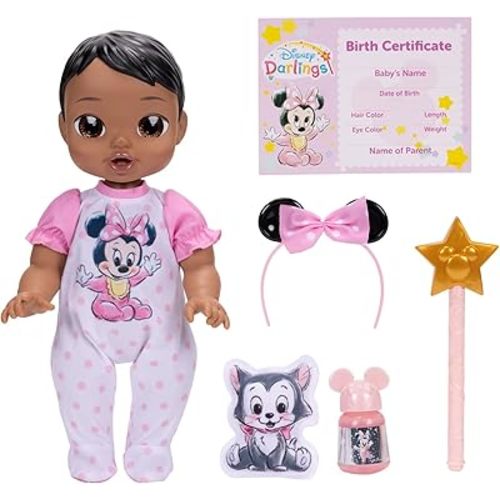 13-Inch Interactive Baby Doll – Magical Lights, Sounds, Music & Wand – Minnie -Inspired Nurturing Doll with Accessories – Multiple Skin Tones, Eye Colors – Ages 2 and Up