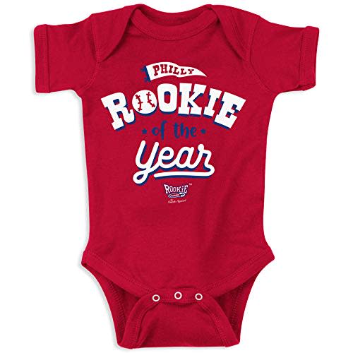 Smack Apparel Philadelphia Baseball Fans. Rookie of the Year Red Onesie or Toddler Tee (NB-7T)