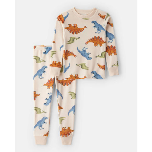 Toddler Boy Dinosaur Print DreamPlush Long-Sleeve Snug Fit 2-Piece Pajamas - Tan - Carter's | Carter's